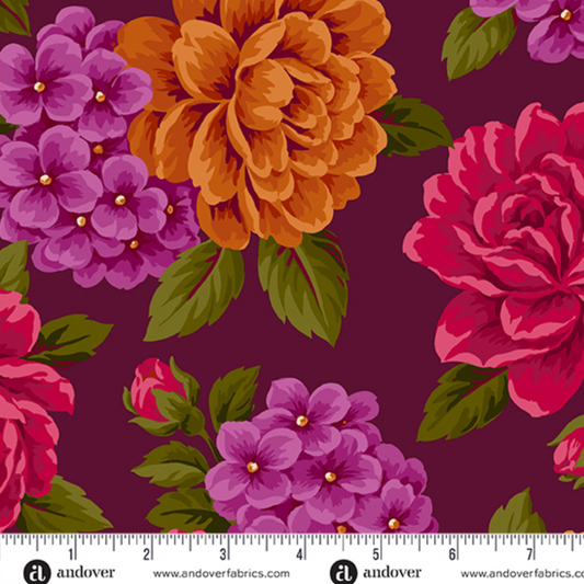 Moonlight Roses ~ Large Roses ~ A-1084-R Maroon