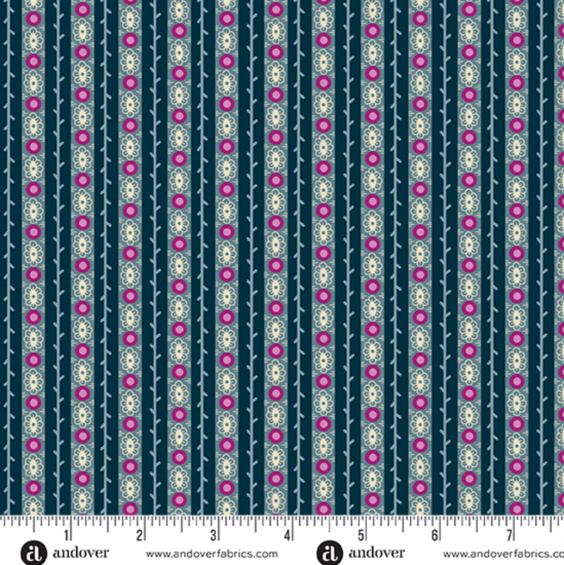 Moonlight Roses ~ Stripe ~ A-1088-B Navy