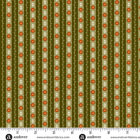 Moonlight Roses ~ Stripe ~ A-1088-G Green