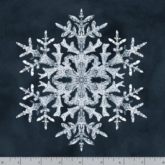 Bentley's Snowflakes ~ Snowflake Panel ~ R650952D  Navy