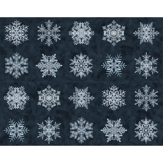 Bentley's Snowflakes ~ Snowflake Panel ~ R650952D  Navy