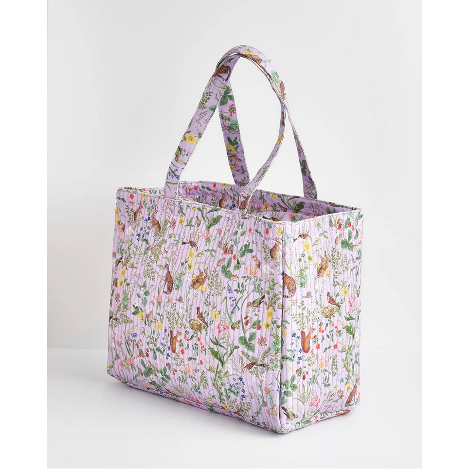 Fable England | Fable Meadow Creatures Quilted Tote - Lilac