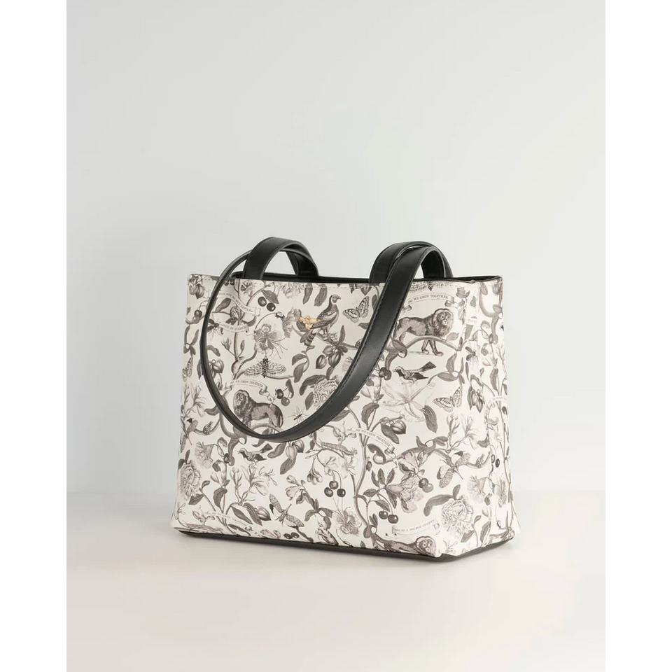 Fable England | Tree Of Life Monochrome Small Tote - Black/White