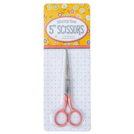 Lori Holt ~ Honey Bee 5" Scissors ~ Coral