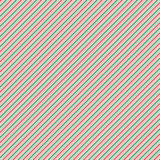 Letter's to Santa ~ Diagonal Stripe ~ 27134-10 White Multi