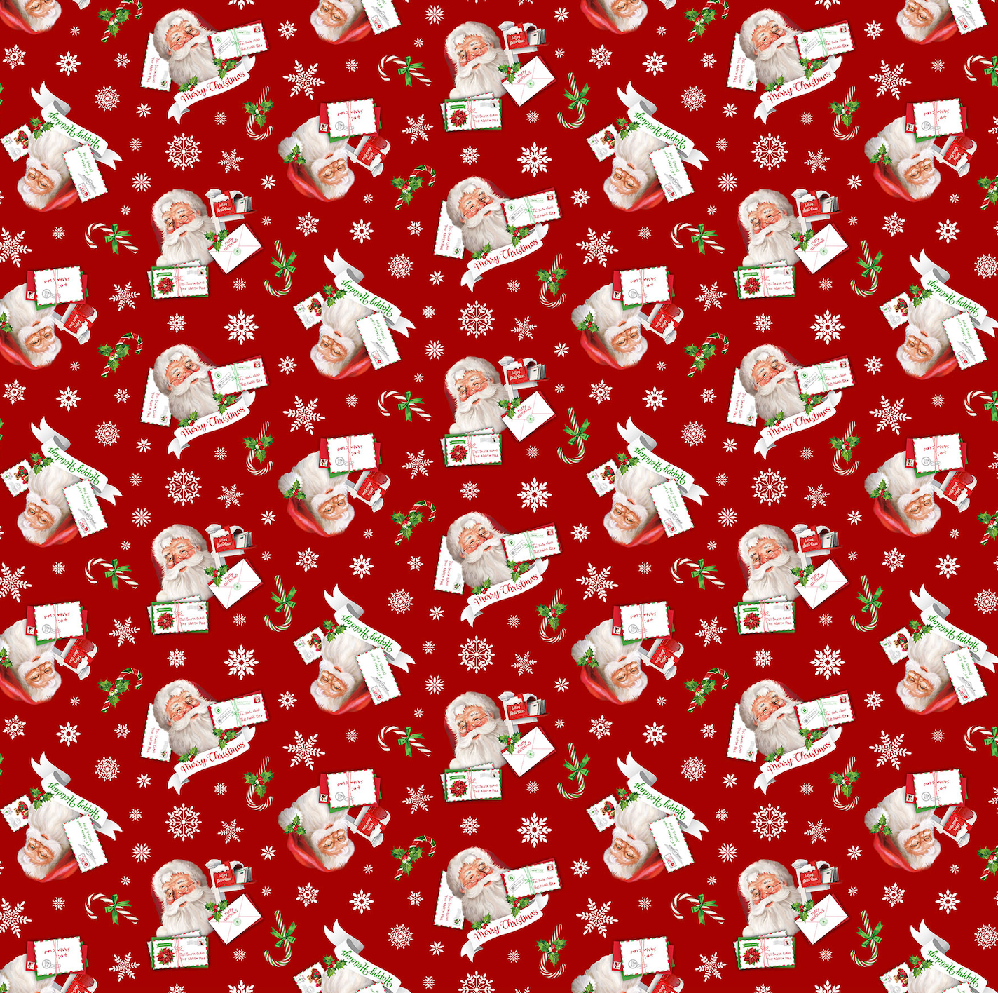 Letter's to Santa ~ Tossed Santa ~ DP27129-24 Red Multi