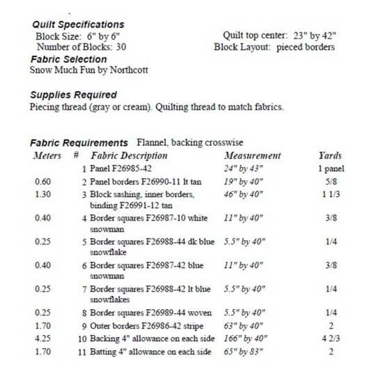 Bound to be Quilting ~ Snow Folk Fun Quilt Pattern