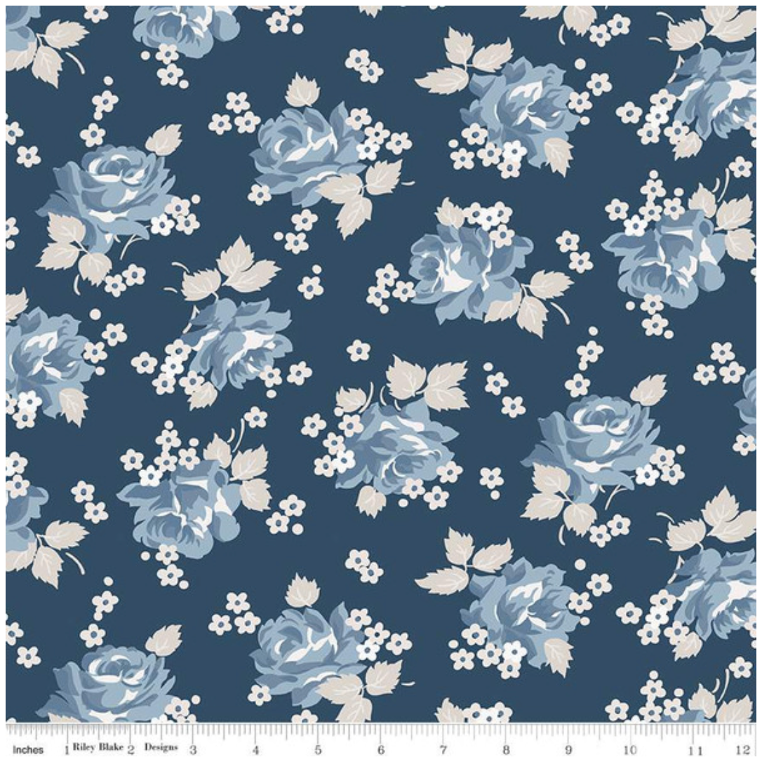 Serenity Blues ~ Roses ~ C14781-NAVY