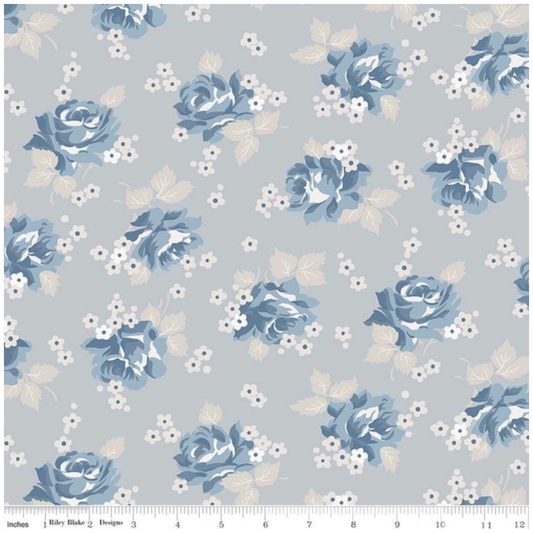 Serenity Blues ~ Roses ~ C14781-GRAY