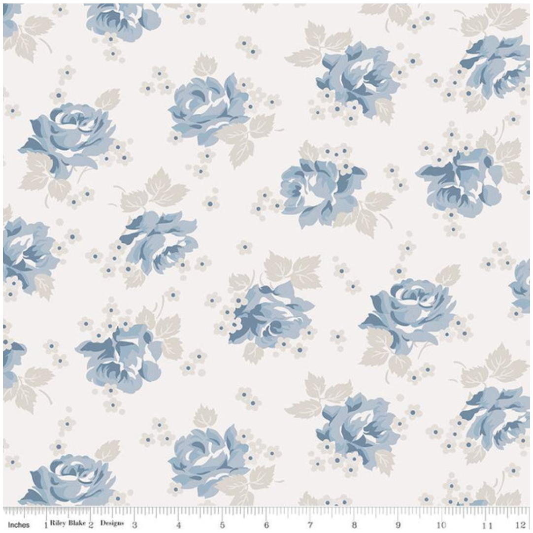 Serenity Blues ~ Roses ~ C14781-CREAM