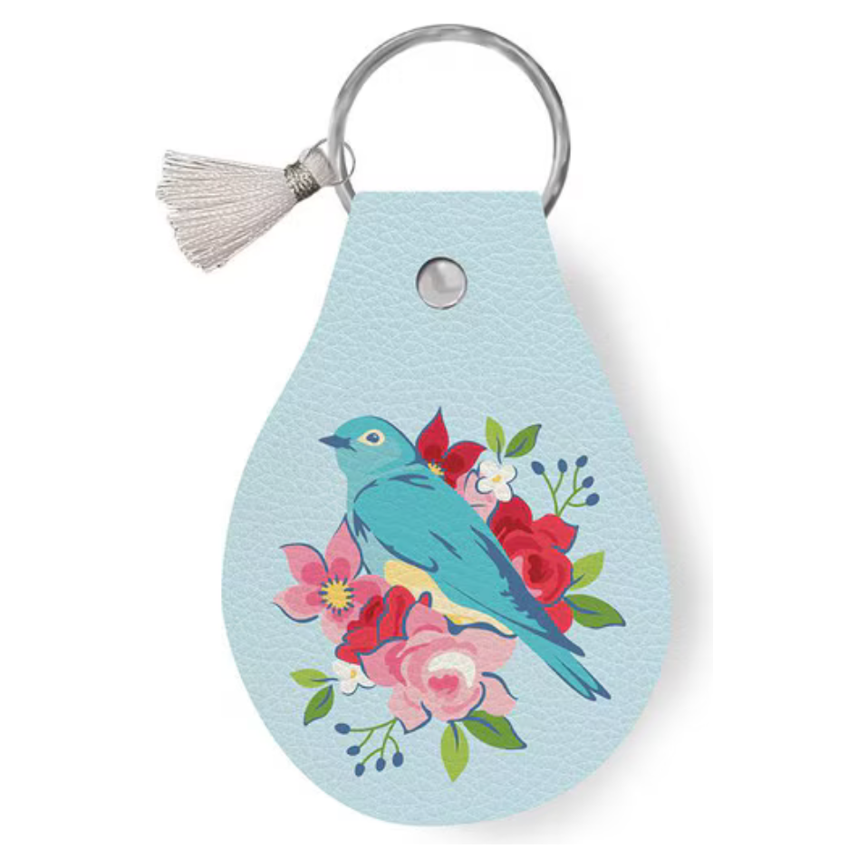 Hometown Leatherworks ~ Circle Keychain ~ Bluebird