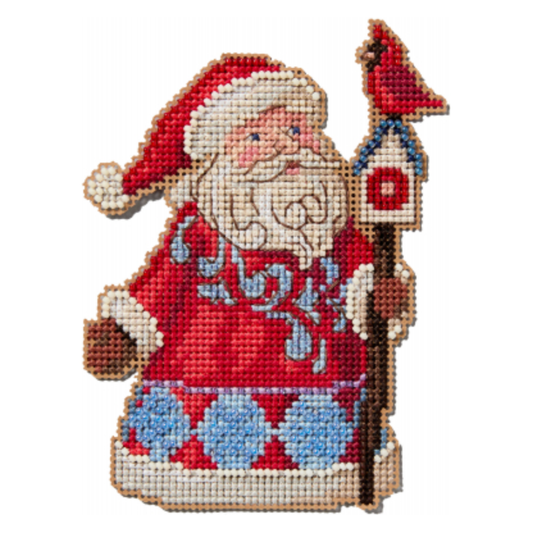 2024 Jim Shore Series | Santa & Cardinal Birdhouse Cross Stitch Kit