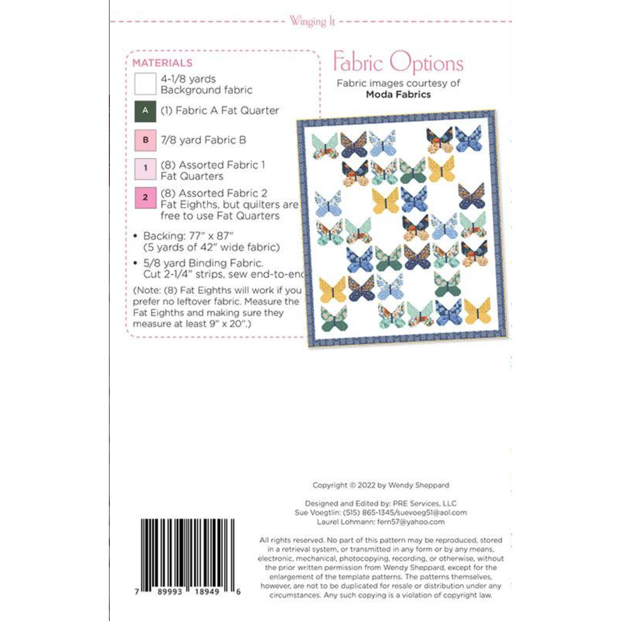 Wendy Sheppard ~ Winging It Quilt Pattern