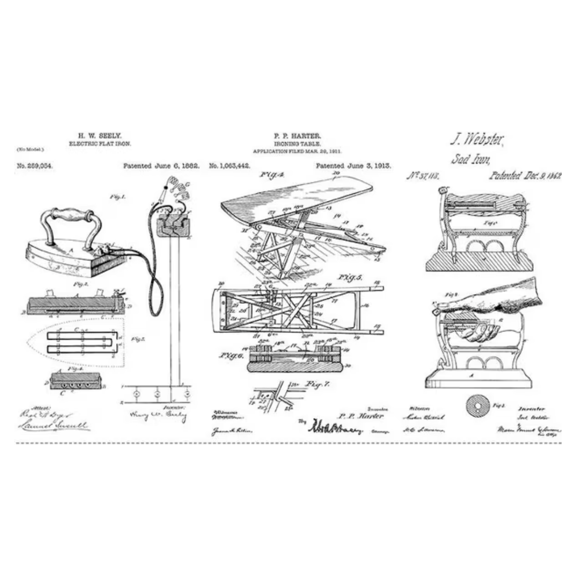 Press On ~ Pressed Patents Panel ~ P15253-WHITE