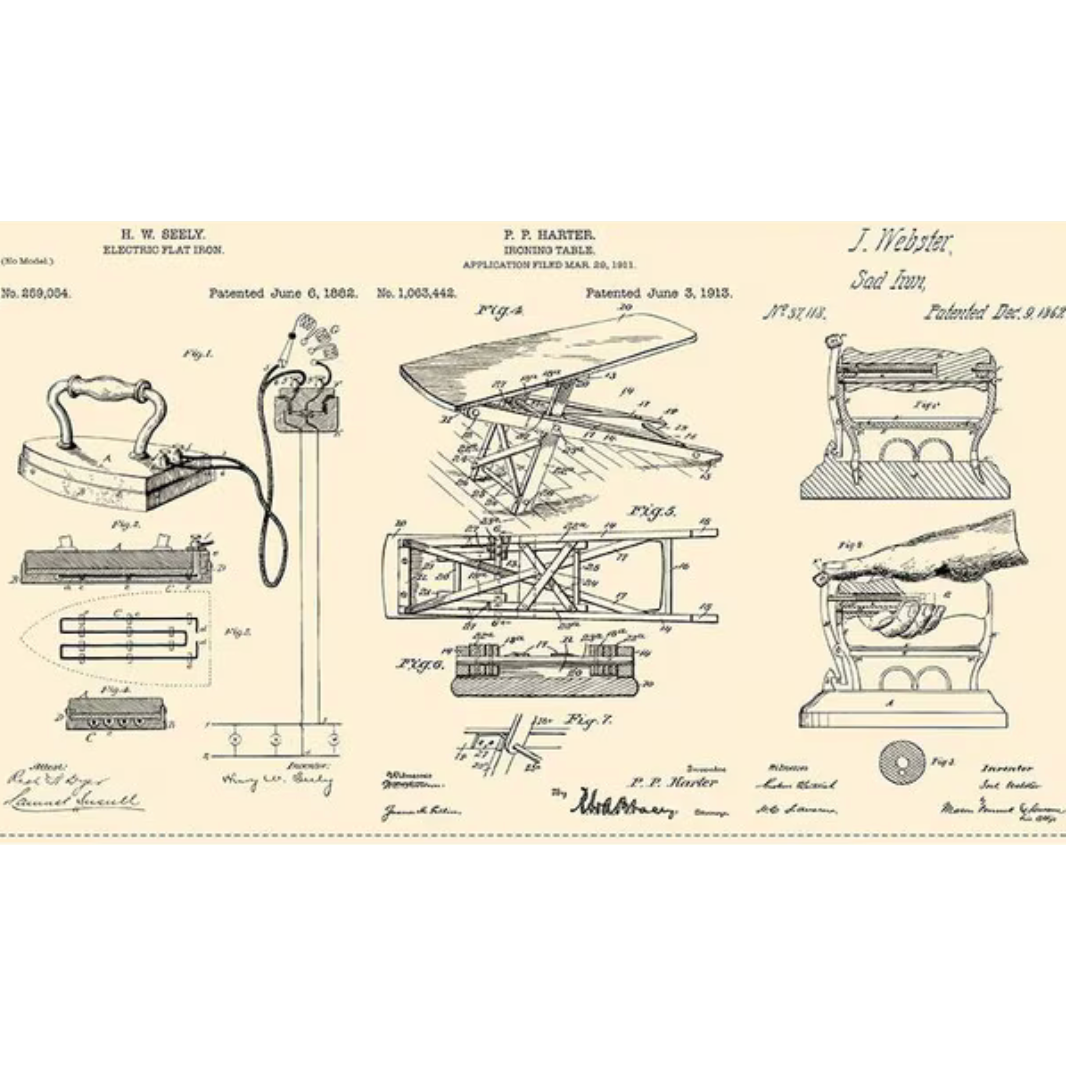 Press On ~ Pressed Patents Panel ~ P15253-PARCHMENT