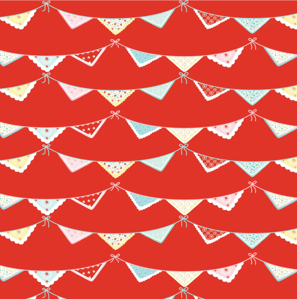 Market Day ~ Bunting Print ~ MK24553 Red