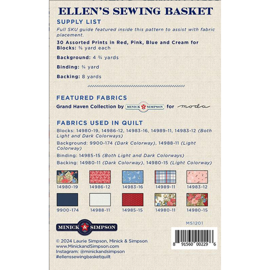 Minick & Simpson ~ Ellen's Sewing Basket Quilt Pattern