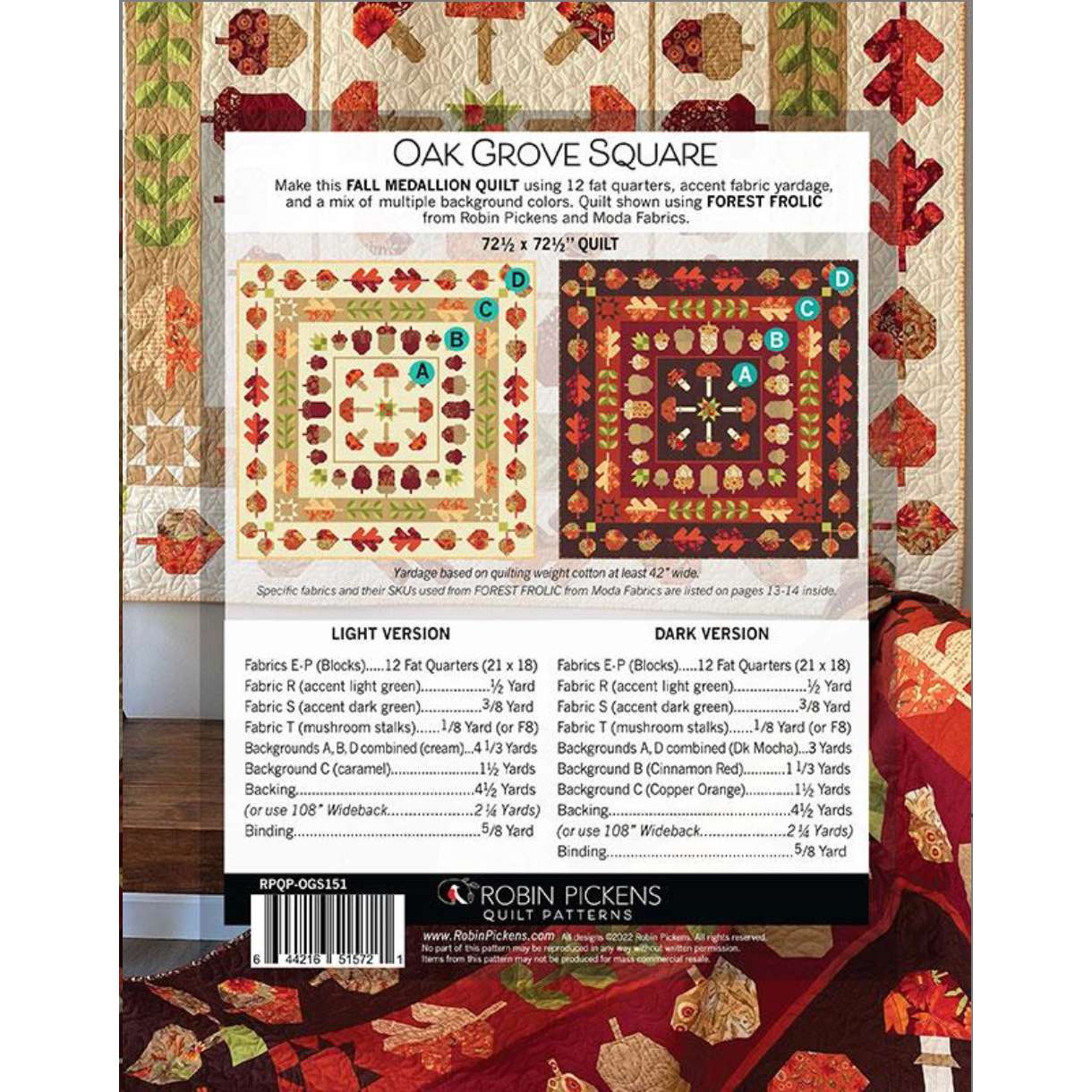 Robin Pickens ~ Oak Grove Quilt Pattern and/or Kit