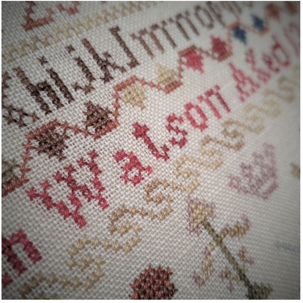 Whilst Iris Naps | Sarah Watson 1859 Reproduction Sampler