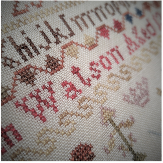 Whilst Iris Naps | Sarah Watson 1859 Reproduction Sampler