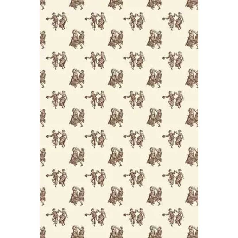 Sajou Oilcloth Fabric | Brown Characters