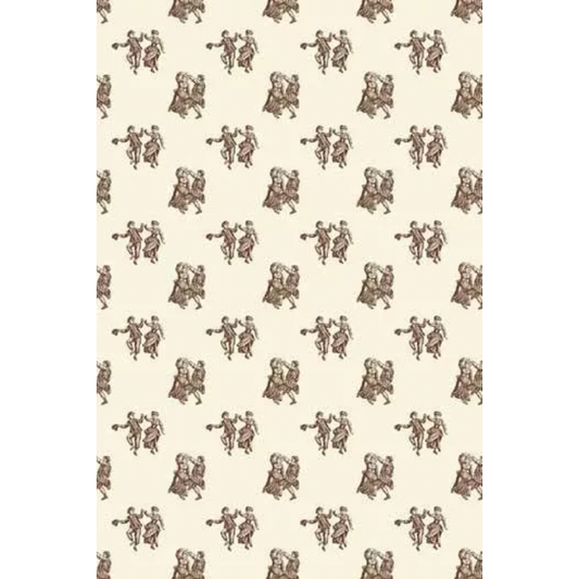 Sajou Oilcloth Fabric | Brown Characters