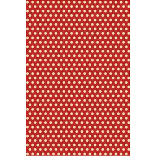 Sajou Oilcloth Fabric | Red and Ecru Polka Dots