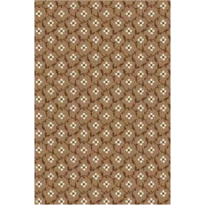 Sajou Oilcloth Fabric | Brown Flowers