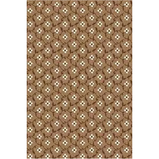 Sajou Oilcloth Fabric | Brown Flowers