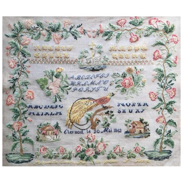 Reflets de Soie | Antoinette Curera 1862 Reproduction Sampler