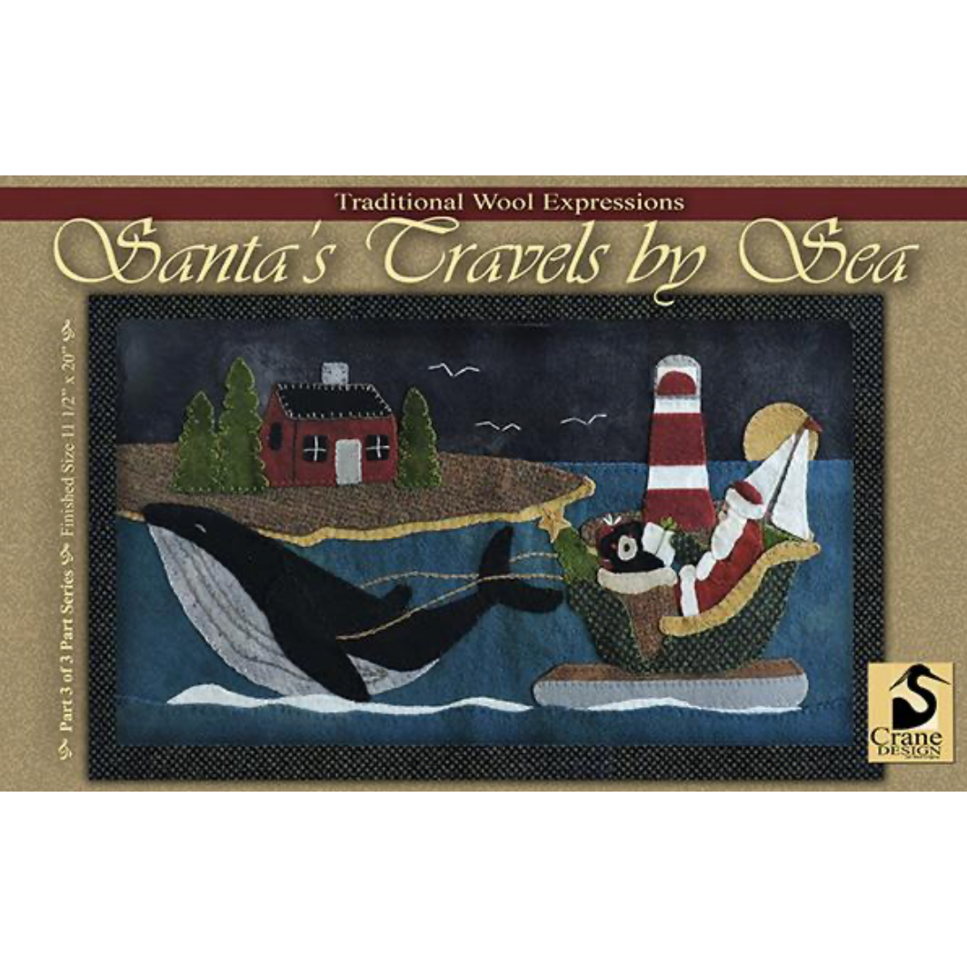 Crane Design ~ Santa's Travel by Sea Wool Applique Pattern