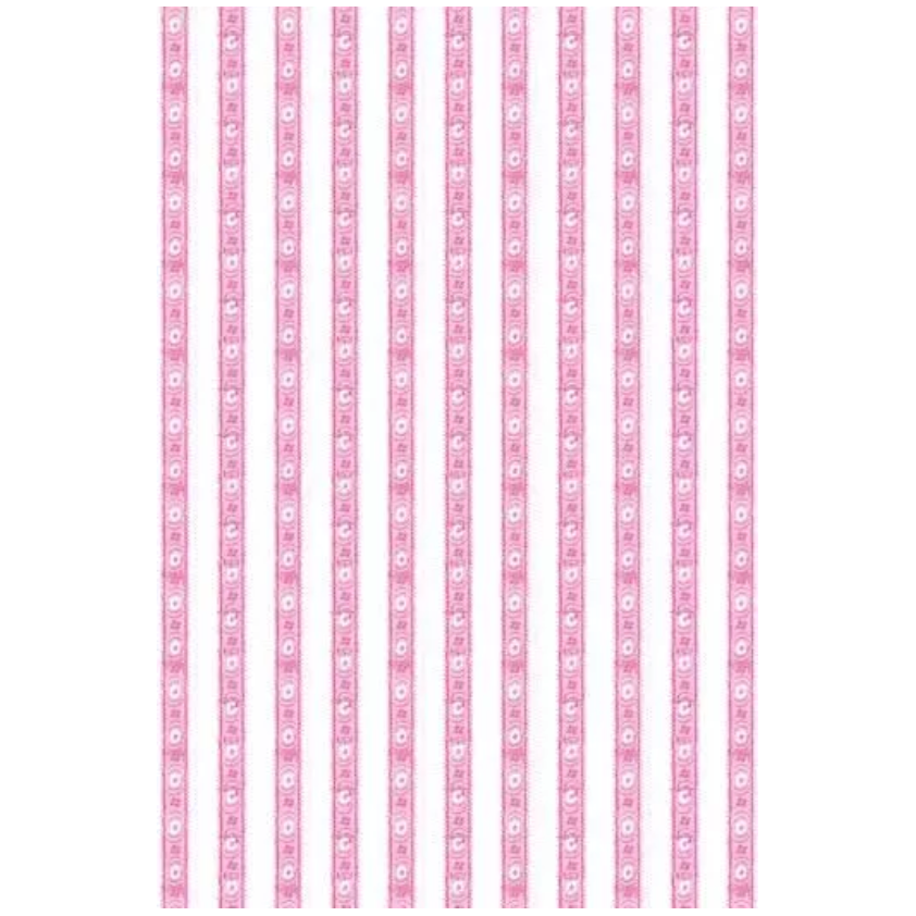 Sajou Oilcloth Fabric | Pink and White Stripes