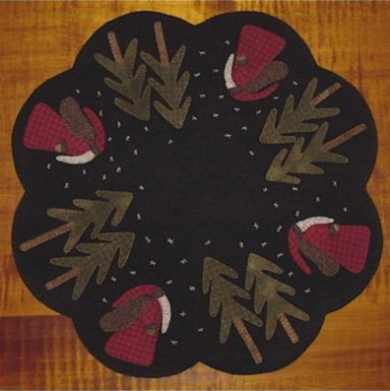 Primitive Gatherings ~ Old St. Nick Table Mat Wool Applique Kit