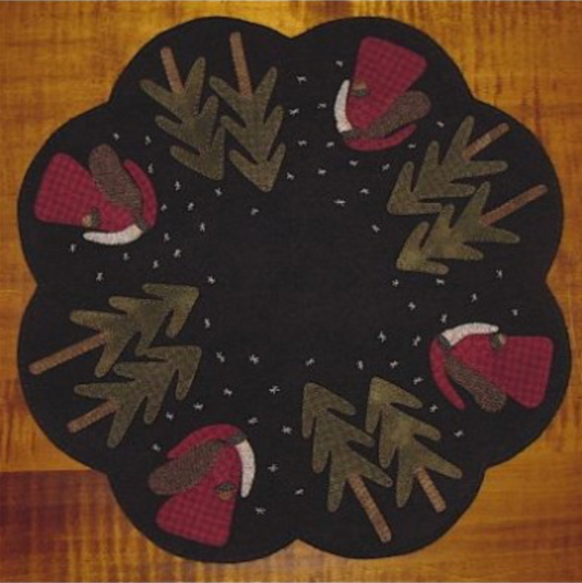 Primitive Gatherings ~ Old St. Nick Table Mat Wool Applique Kit