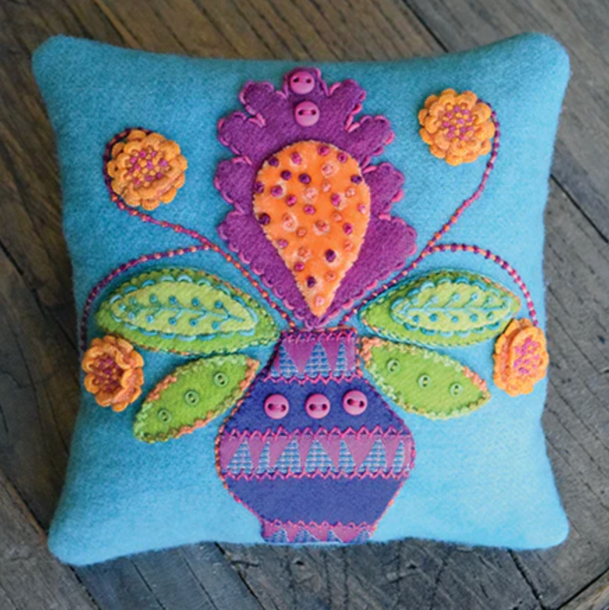 Sue Spargo | Canna Blossom Pincushion Wool Applique Kit