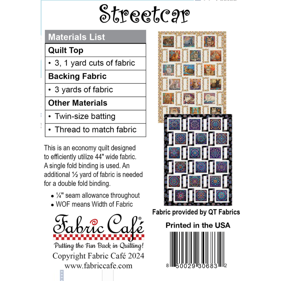 Fabric Cafe ~ Streetcar Quilt Pattern