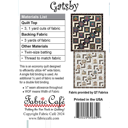 Fabric Cafe ~ Gatsby Quilt Pattern