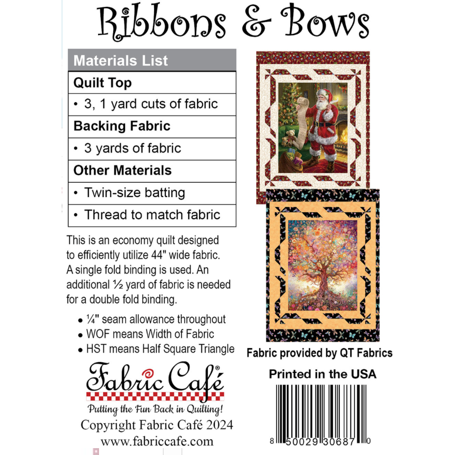 Fabric Cafe ~ Ribbons & Bows Quilt Pattern – Hobby House Needleworks