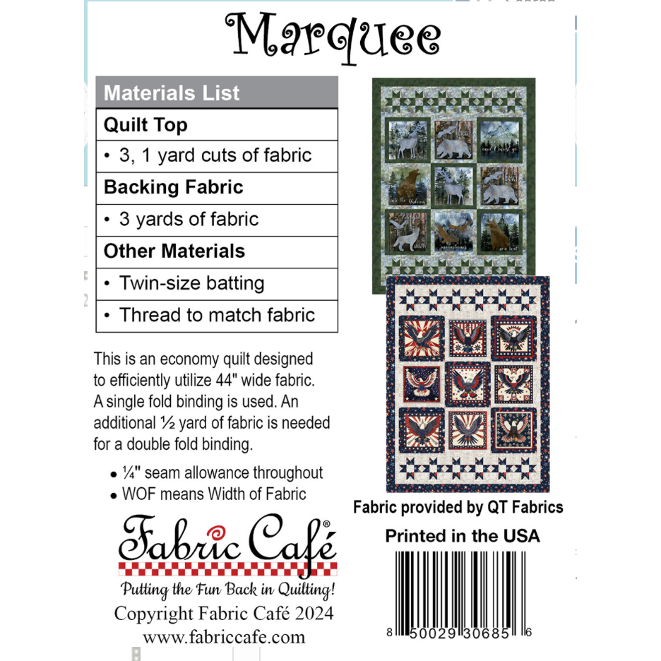 Fabric Cafe ~ Marquee Quilt Pattern