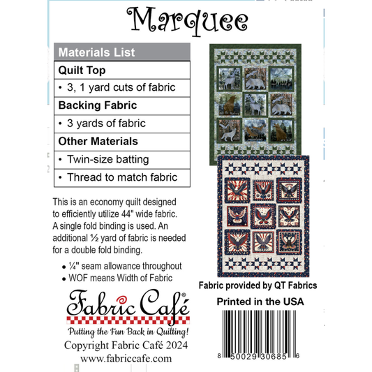 Fabric Cafe ~ Marquee Quilt Pattern