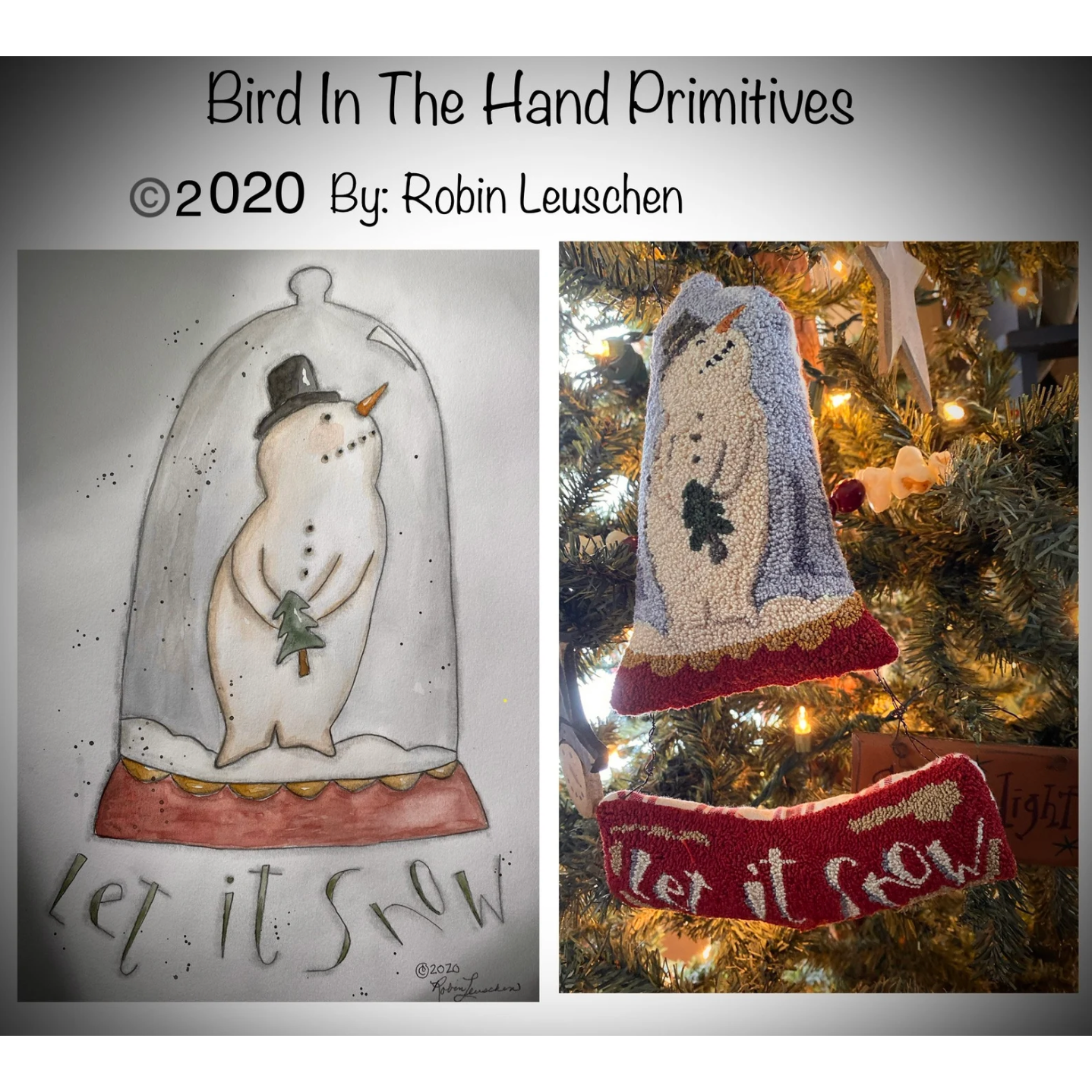 Bird In The Hand Primitives | Let It Snow Punch Needle Pattern