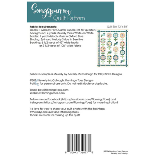 Beverly McCullough ~ Songsparrow Quilt Pattern