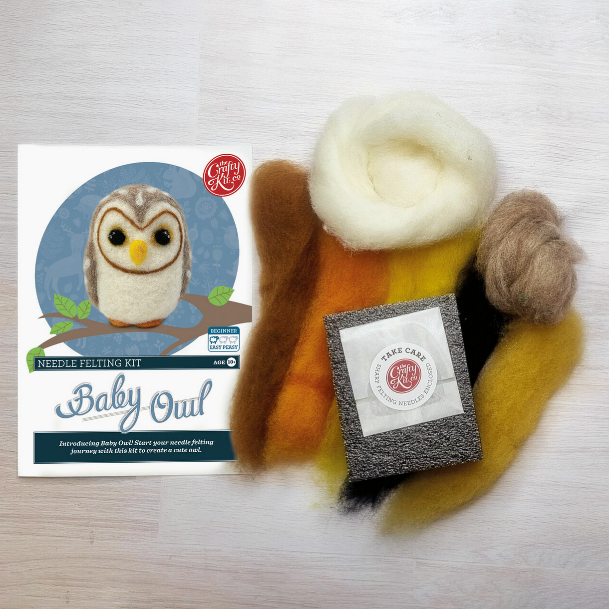 The Crafty Kit Company | Baby Owl Needle Felting Craft Kit