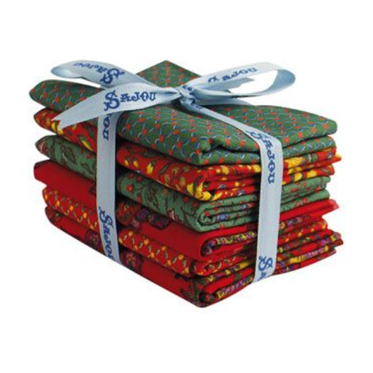 Sajou Fat Quarter Bundle | Red and Green Tones