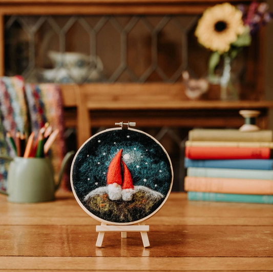 The Crafty Kit Company | Nordic Gnomes in A Hoop Needle Felting Craft Kit