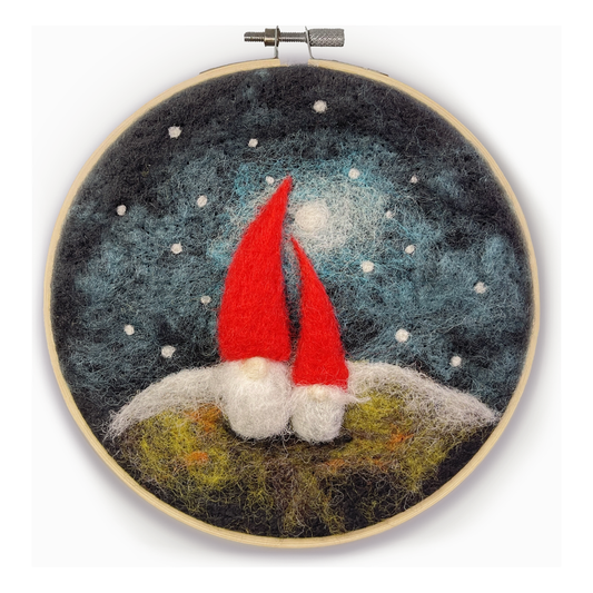 The Crafty Kit Company | Nordic Gnomes in A Hoop Needle Felting Craft Kit