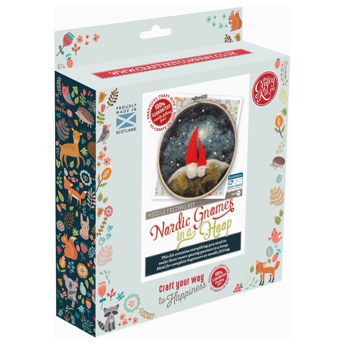 The Crafty Kit Company | Nordic Gnomes in A Hoop Needle Felting Craft Kit