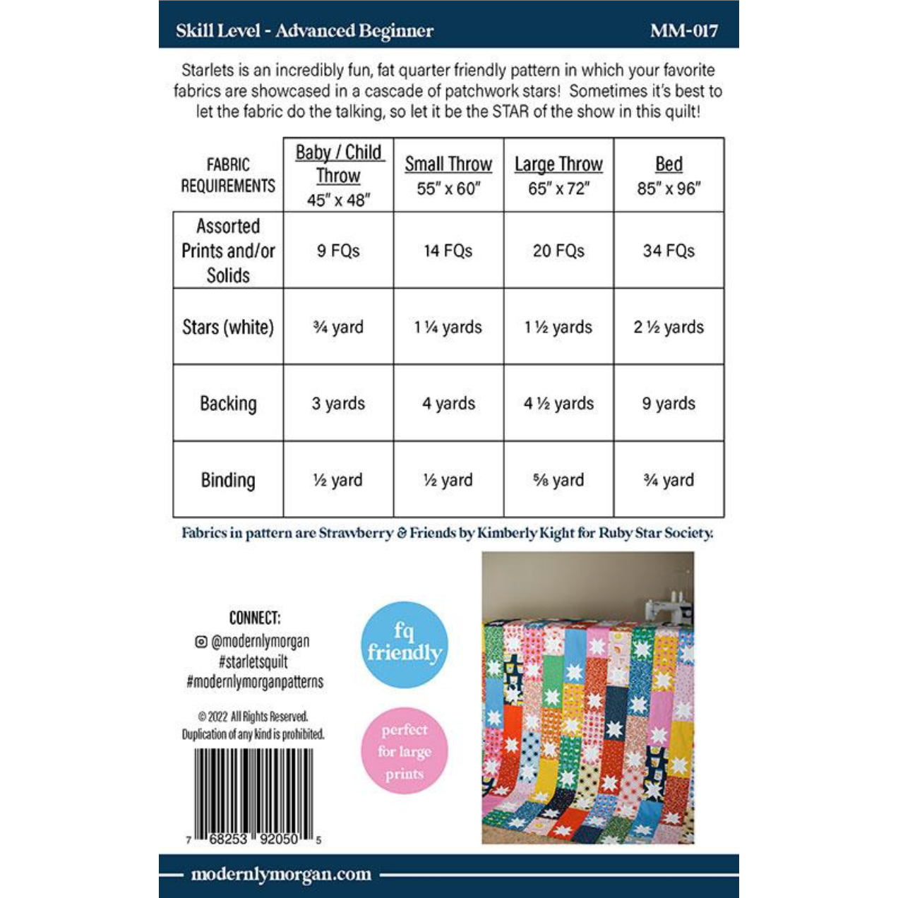 Mocernly Morgan ~ Starlets Quilt Pattern