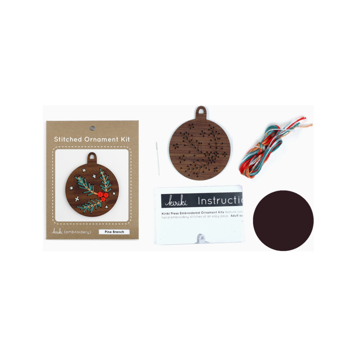 Kiriki Press | Pine Branch Stitched Ornament Kit