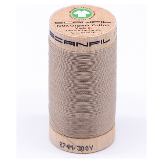 Scanfil Organic Cotton Thread 30wt Solid 300yd Crockery 4825